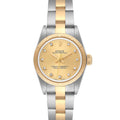 Rolex Oyster Perpetual NonDate Steel Yellow Gold Diamond Ladies Watch 67243