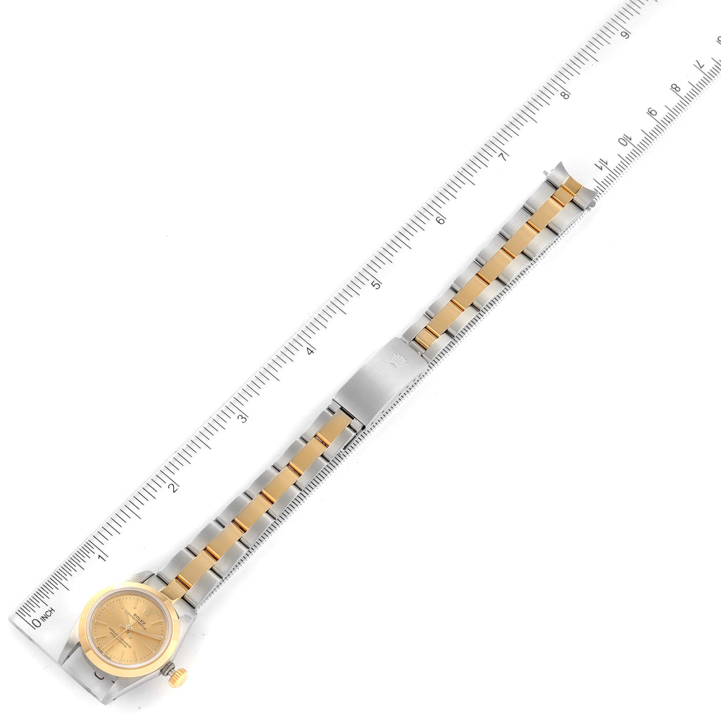 Rolex Oyster Perpetual Steel Yellow Gold Ladies Watch 67183 Box Papers