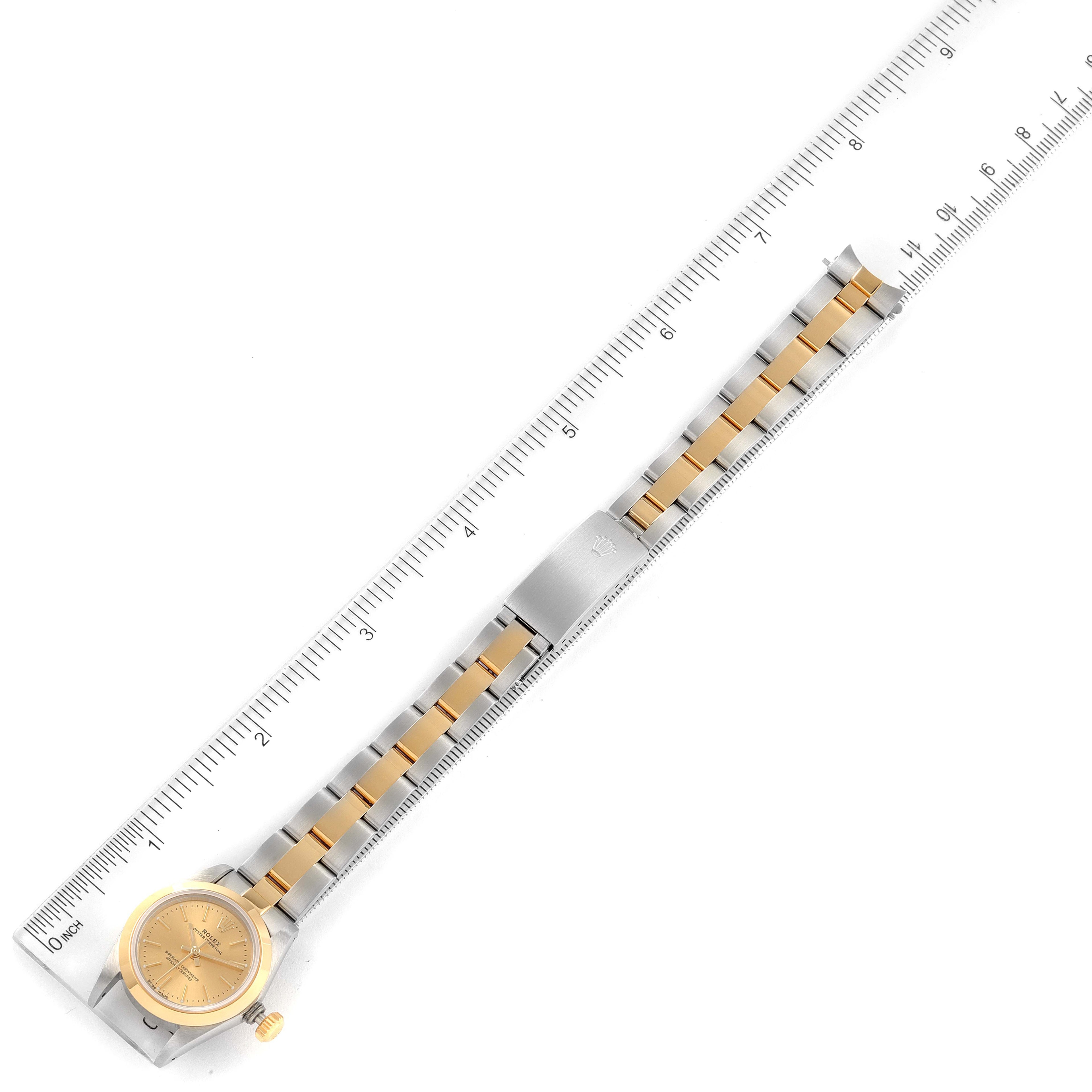 Rolex Oyster Perpetual Steel Yellow Gold Ladies Watch 67183 Box Papers