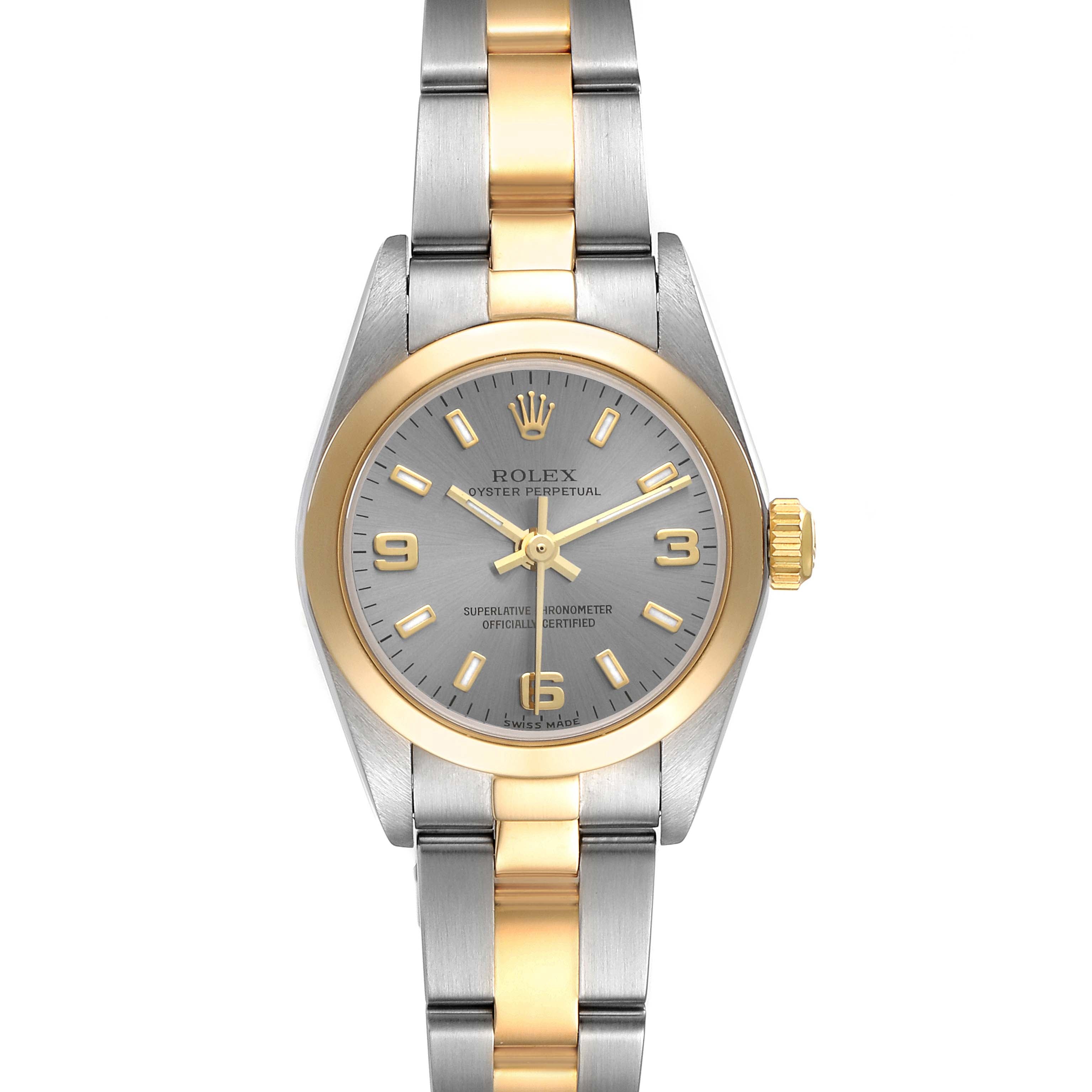 Rolex Oyster Perpetual Nondate Steel Yellow Gold Ladies Watch 76183