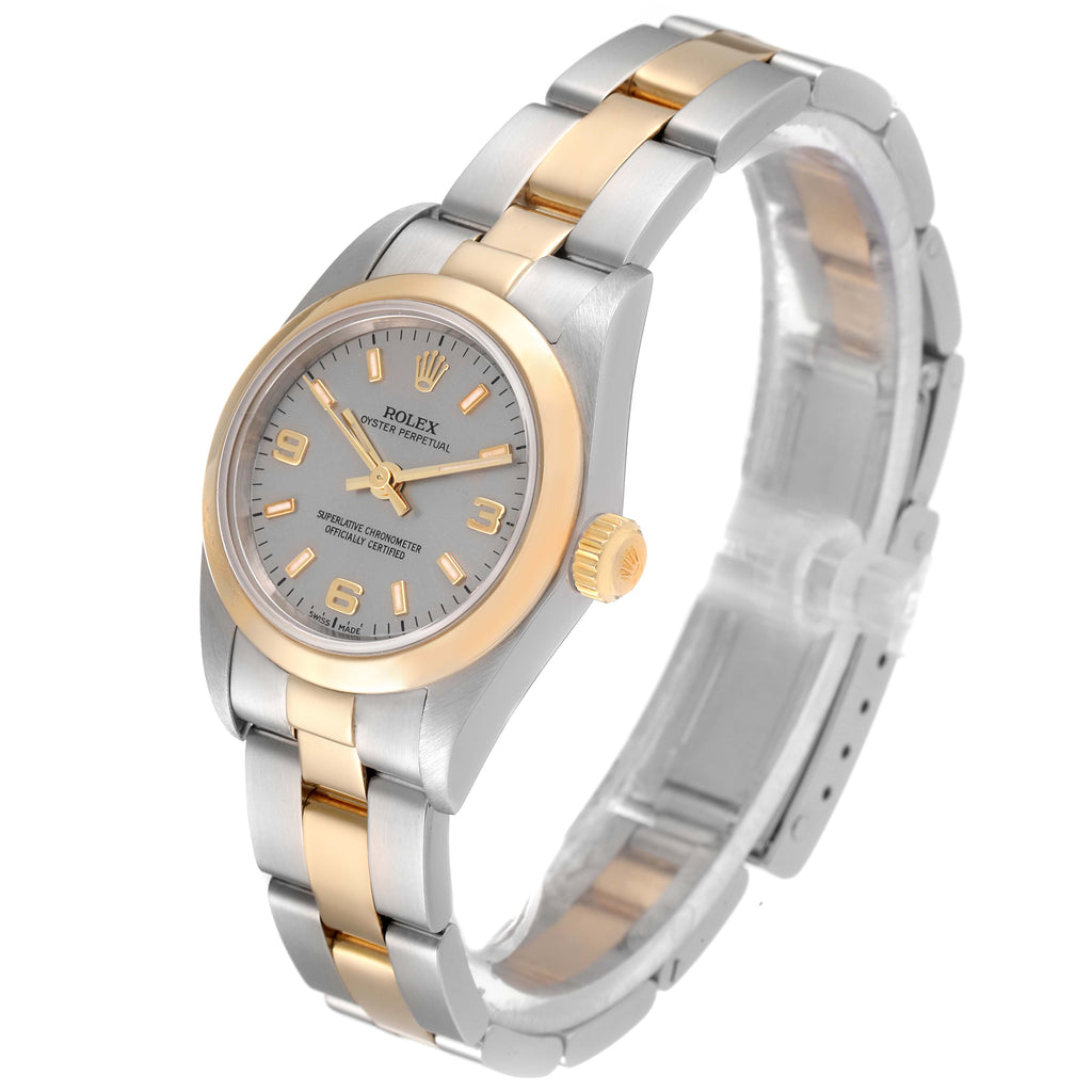 Rolex Oyster Perpetual Nondate Steel Yellow Gold Ladies Watch 76183 Box Papers
