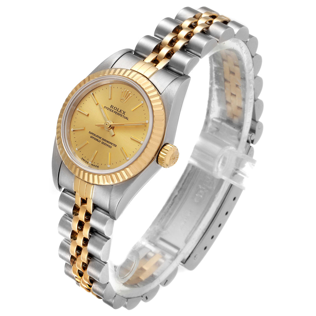 Rolex Oyster Perpetual NonDate Steel Yellow Gold Ladies Watch 76193