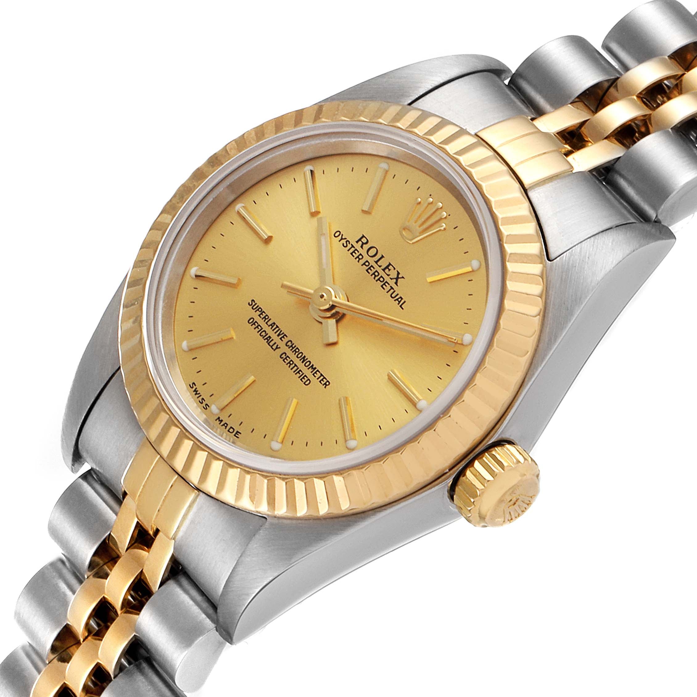 Rolex Oyster Perpetual NonDate Steel Yellow Gold Ladies Watch 76193