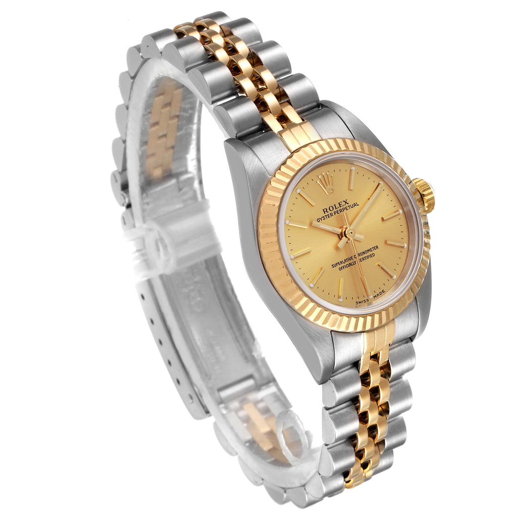 Rolex Oyster Perpetual NonDate Steel Yellow Gold Ladies Watch 76193