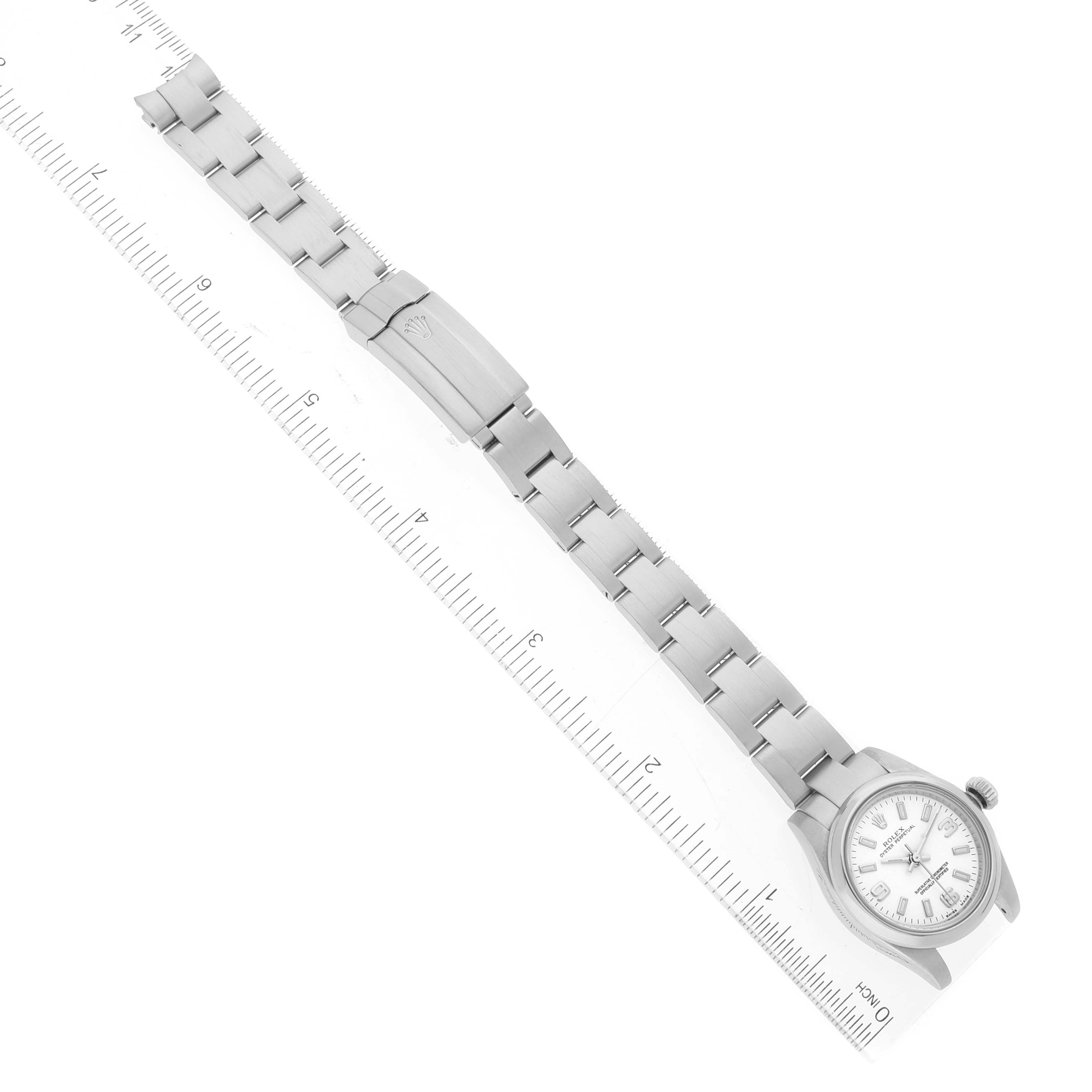 Rolex Oyster Perpetual Nondate White Dial Ladies Watch 176200 Box Card