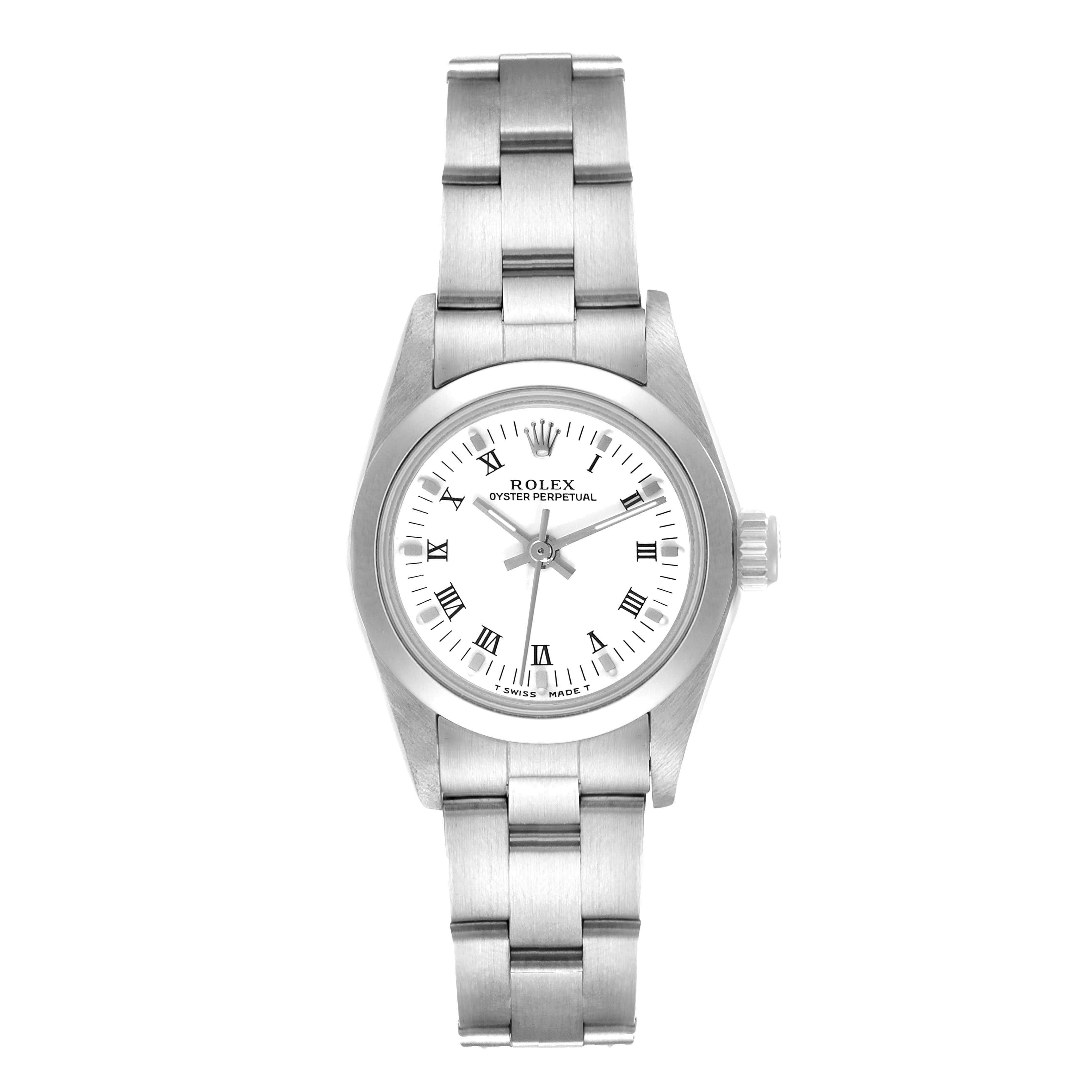 Rolex Oyster Perpetual Nondate White Dial Steel Ladies Watch 67180