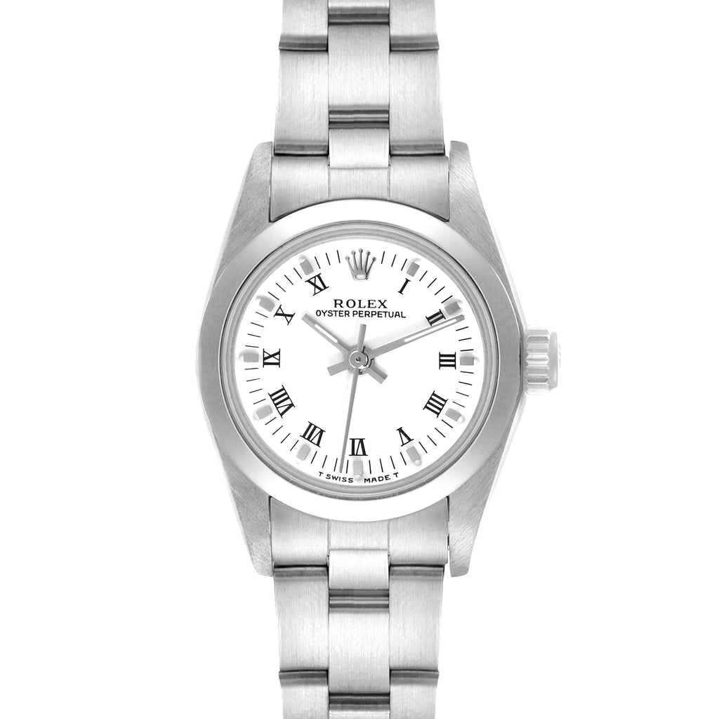Rolex Oyster Perpetual Nondate White Dial Steel Ladies Watch 67180