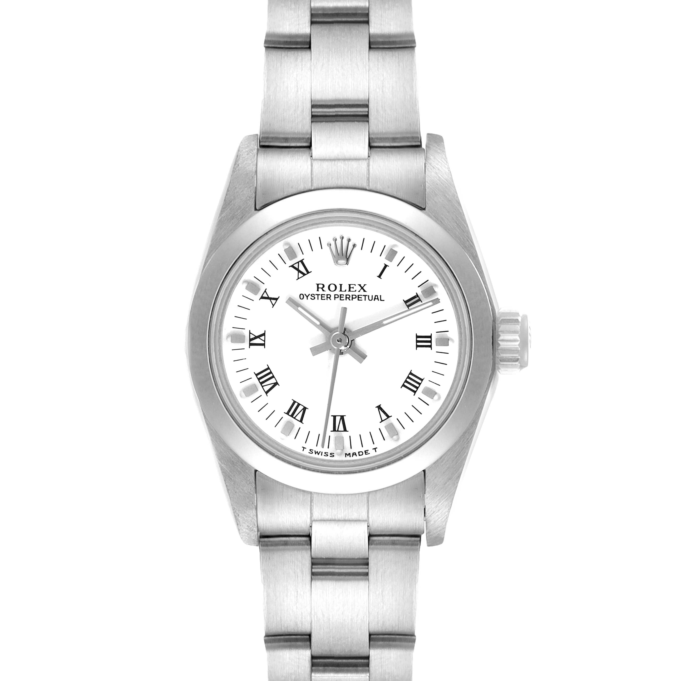 Rolex Oyster Perpetual Nondate White Dial Steel Ladies Watch 67180