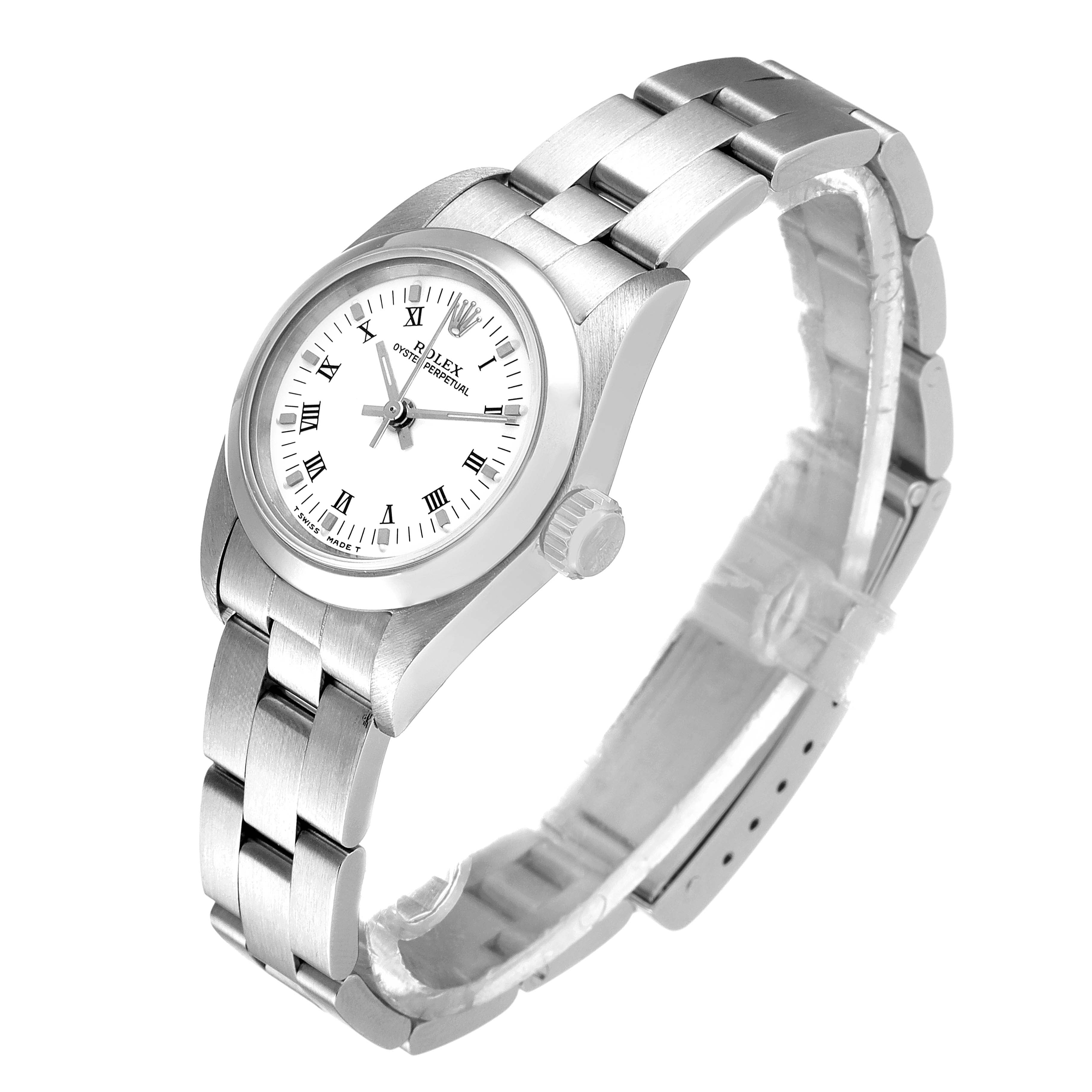 Rolex Oyster Perpetual Nondate White Dial Steel Ladies Watch 67180