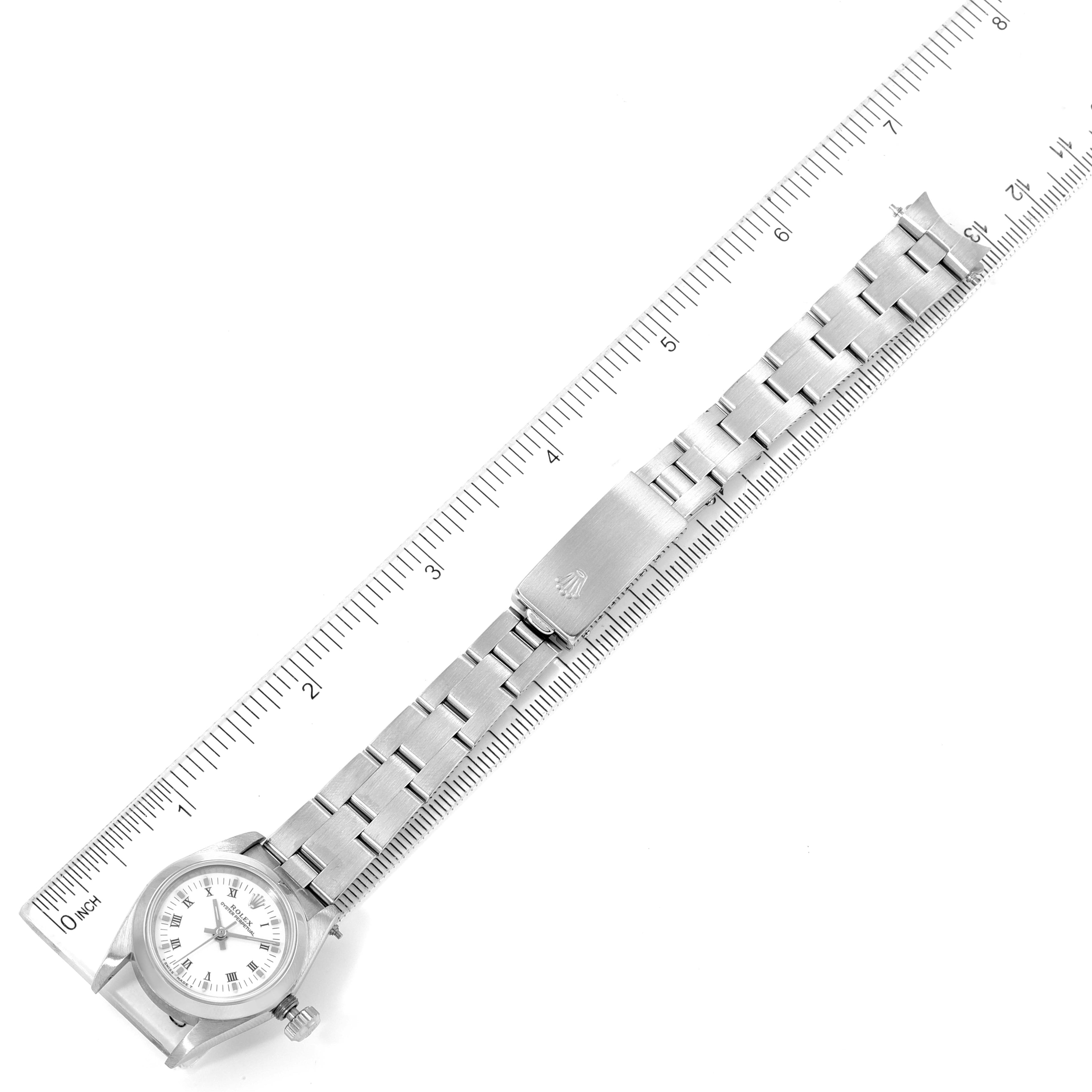 Rolex Oyster Perpetual Nondate White Dial Steel Ladies Watch 67180