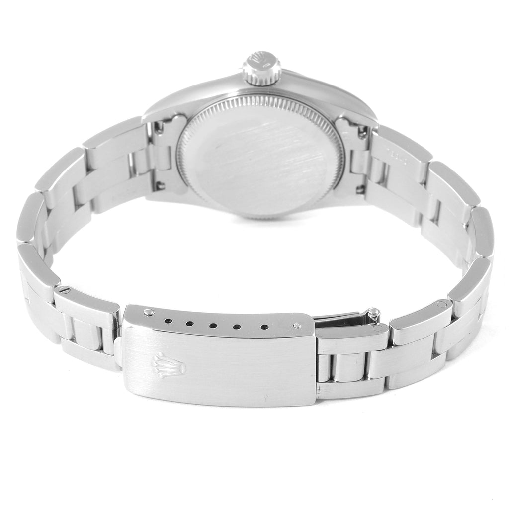 Rolex Oyster Perpetual Nondate White Dial Steel Ladies Watch 67180 Box Papers