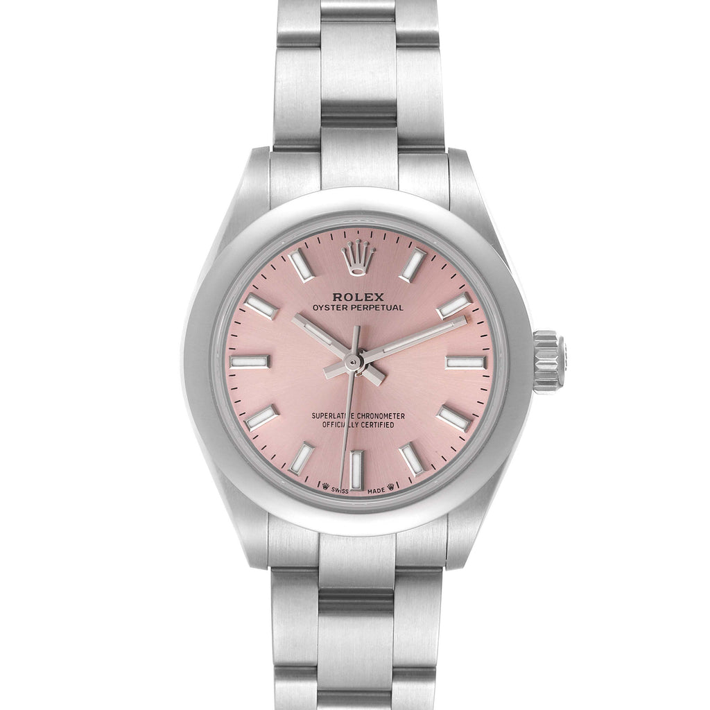Rolex Oyster Perpetual Pink Dial Steel Ladies Watch 276200 Unworn
