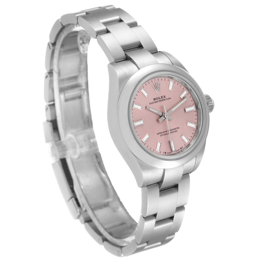Rolex Oyster Perpetual Pink Dial Steel Ladies Watch 276200 Unworn