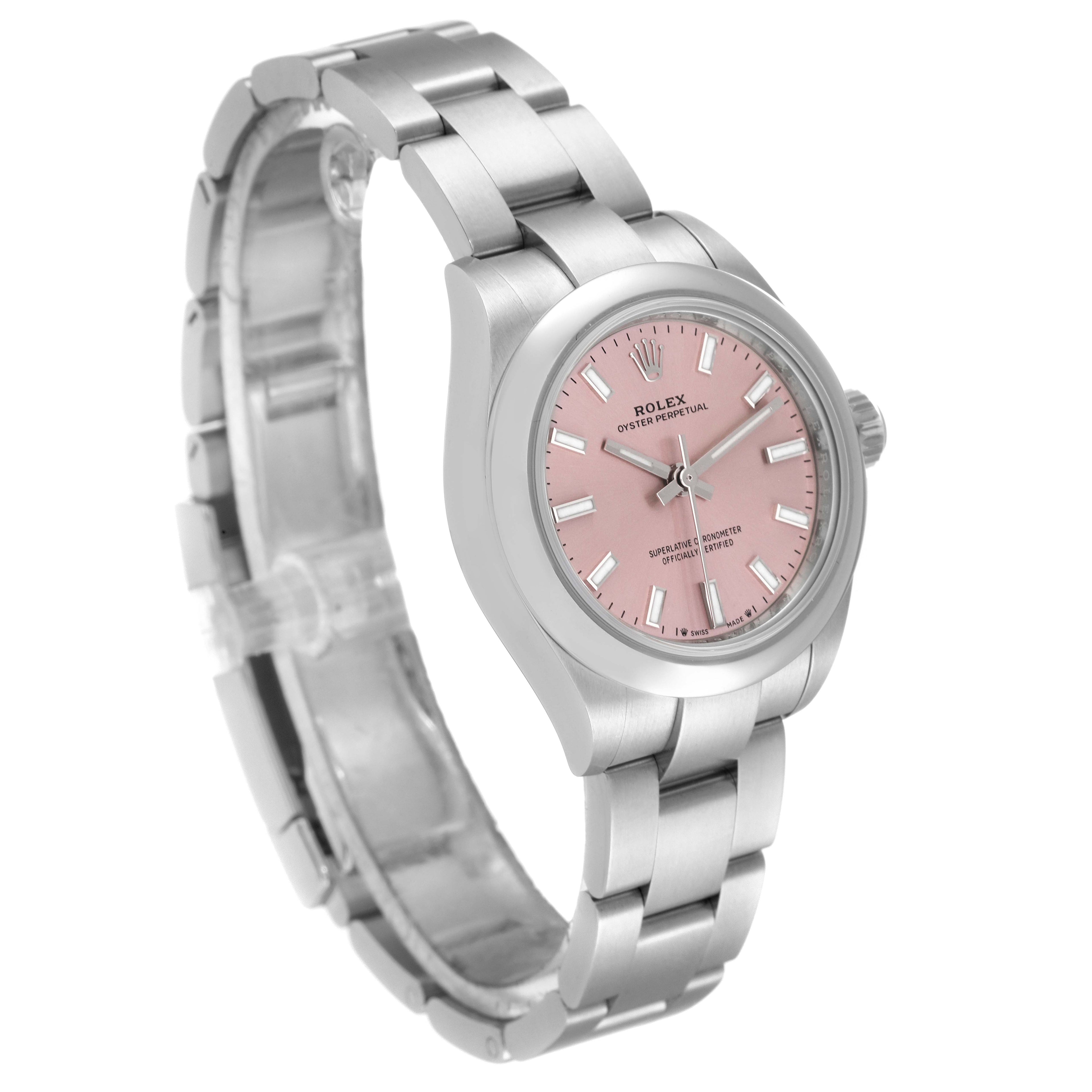 Rolex Oyster Perpetual Pink Dial Steel Ladies Watch 276200 Unworn