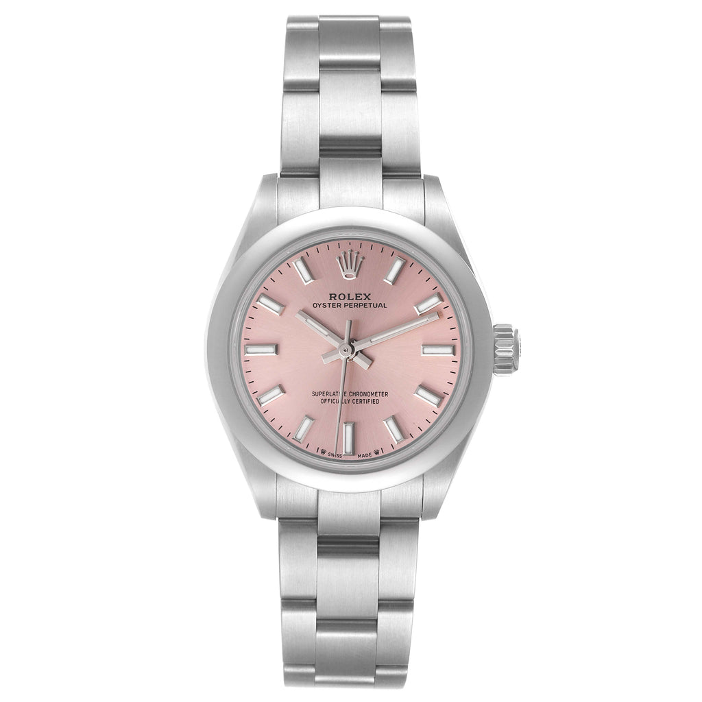 Rolex Oyster Perpetual Pink Dial Steel Ladies Watch 276200 Unworn