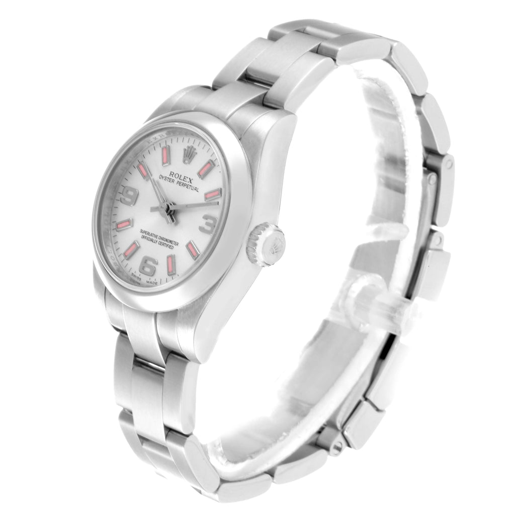 Rolex Oyster Perpetual Pink Luminous Markers Steel Ladies Watch 176200