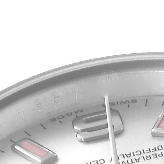 Rolex Oyster Perpetual Pink Luminous Markers Steel Ladies Watch 176200