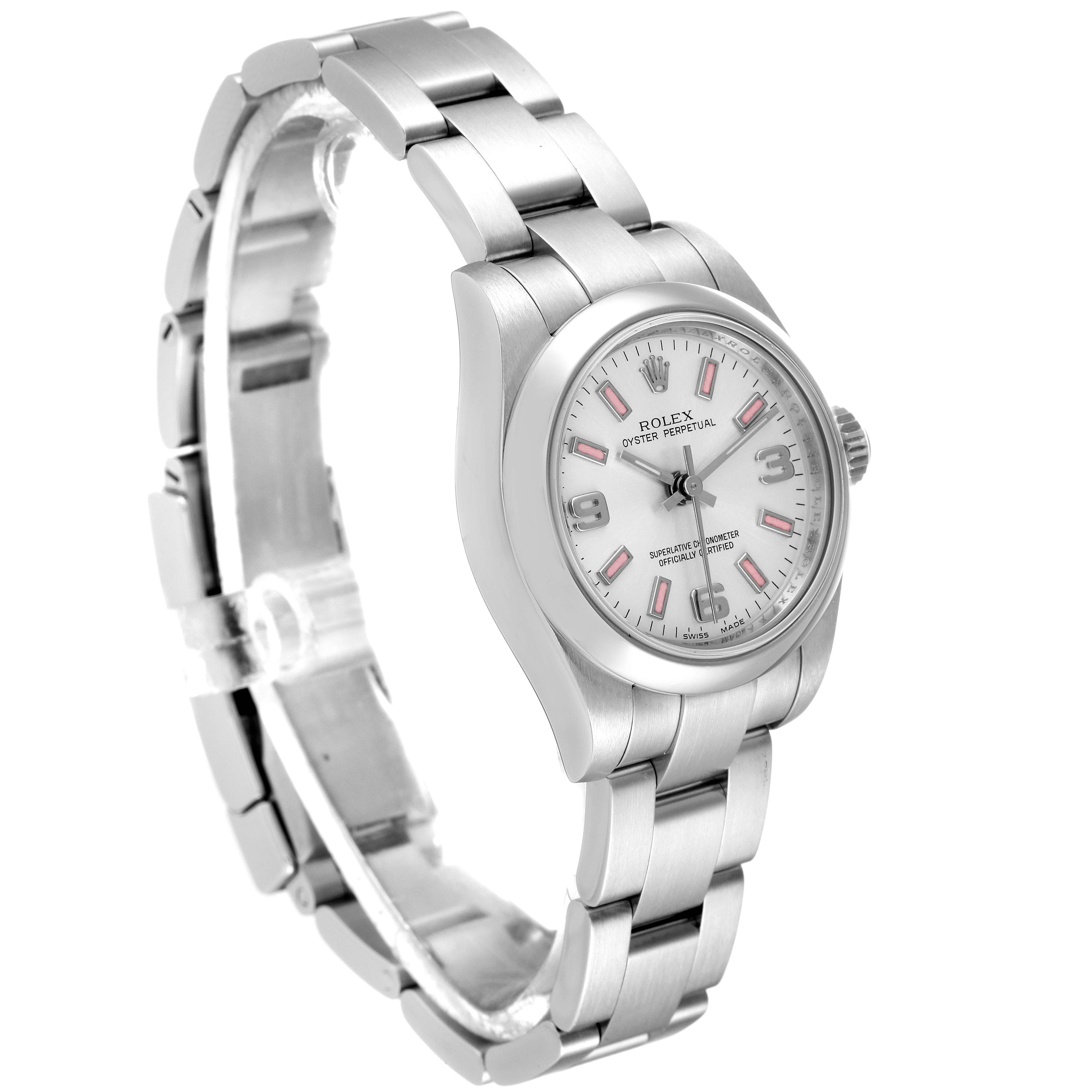 Rolex Oyster Perpetual Pink Luminous Markers Ladies Watch 176200 Box Card
