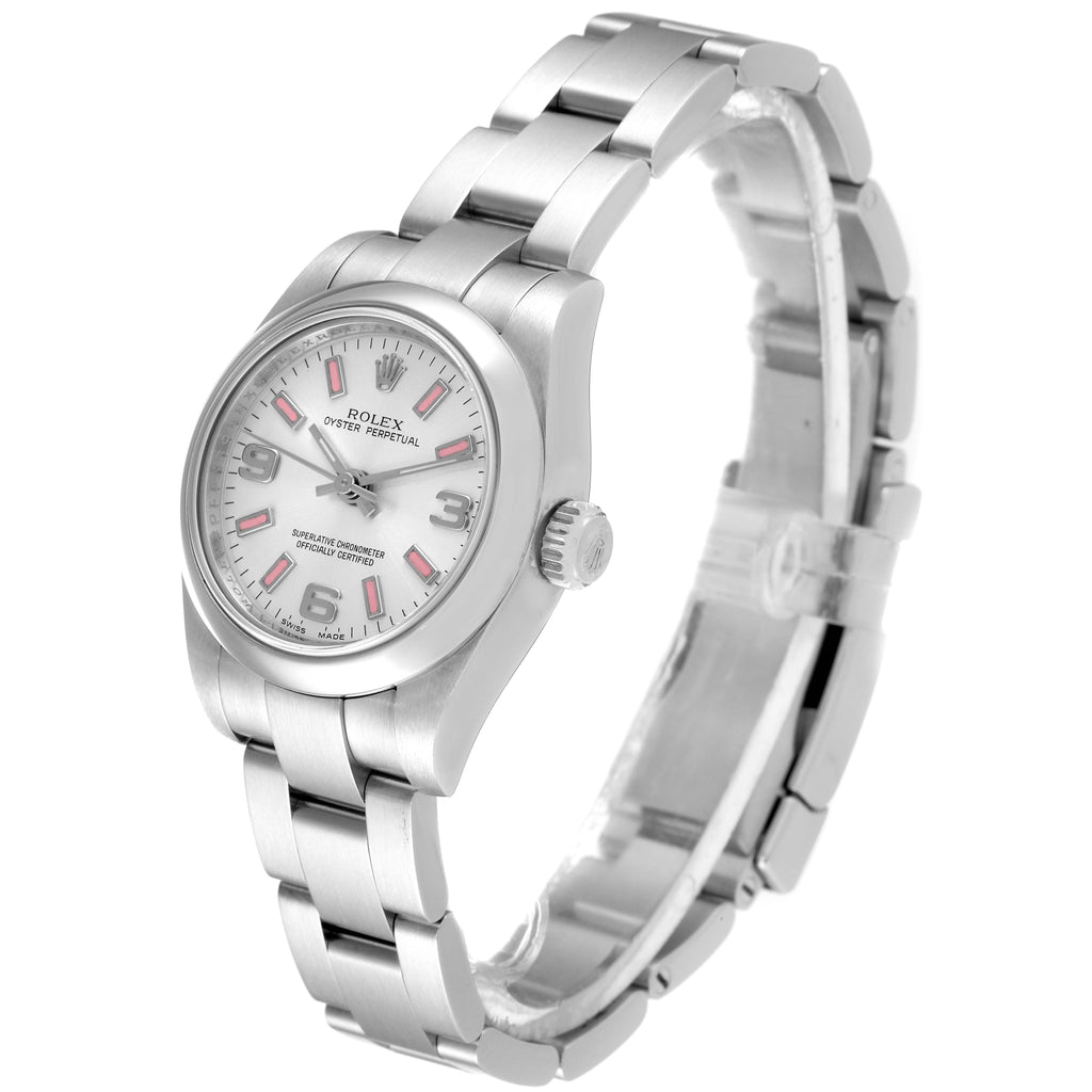 Rolex Oyster Perpetual Pink Luminous Markers Ladies Watch 176200 Box Card