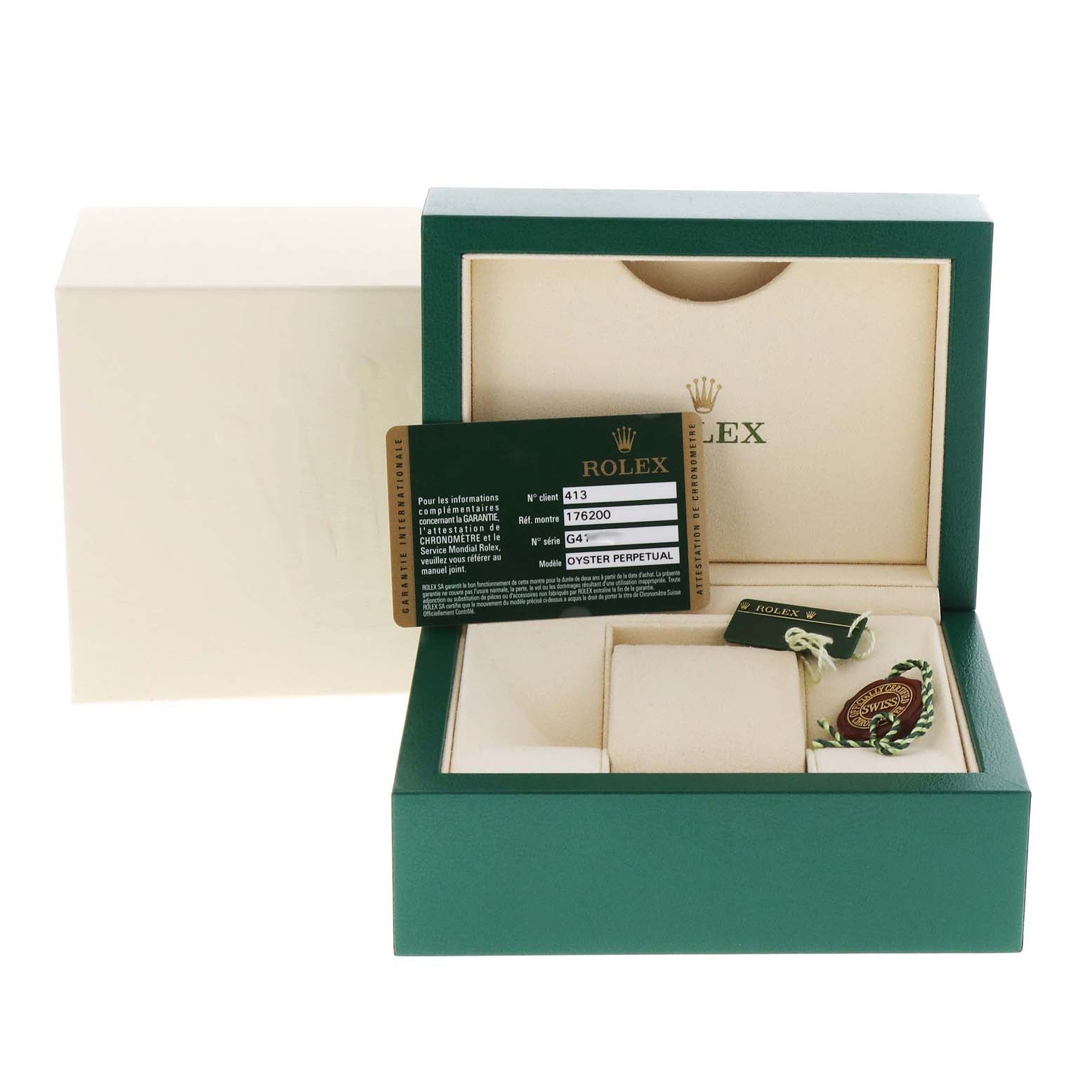 Rolex Oyster Perpetual Pink Luminous Markers Ladies Watch 176200 Box Card
