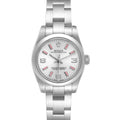Rolex Oyster Perpetual Pink Luminous Markers Steel Ladies Watch 176200 Box Card