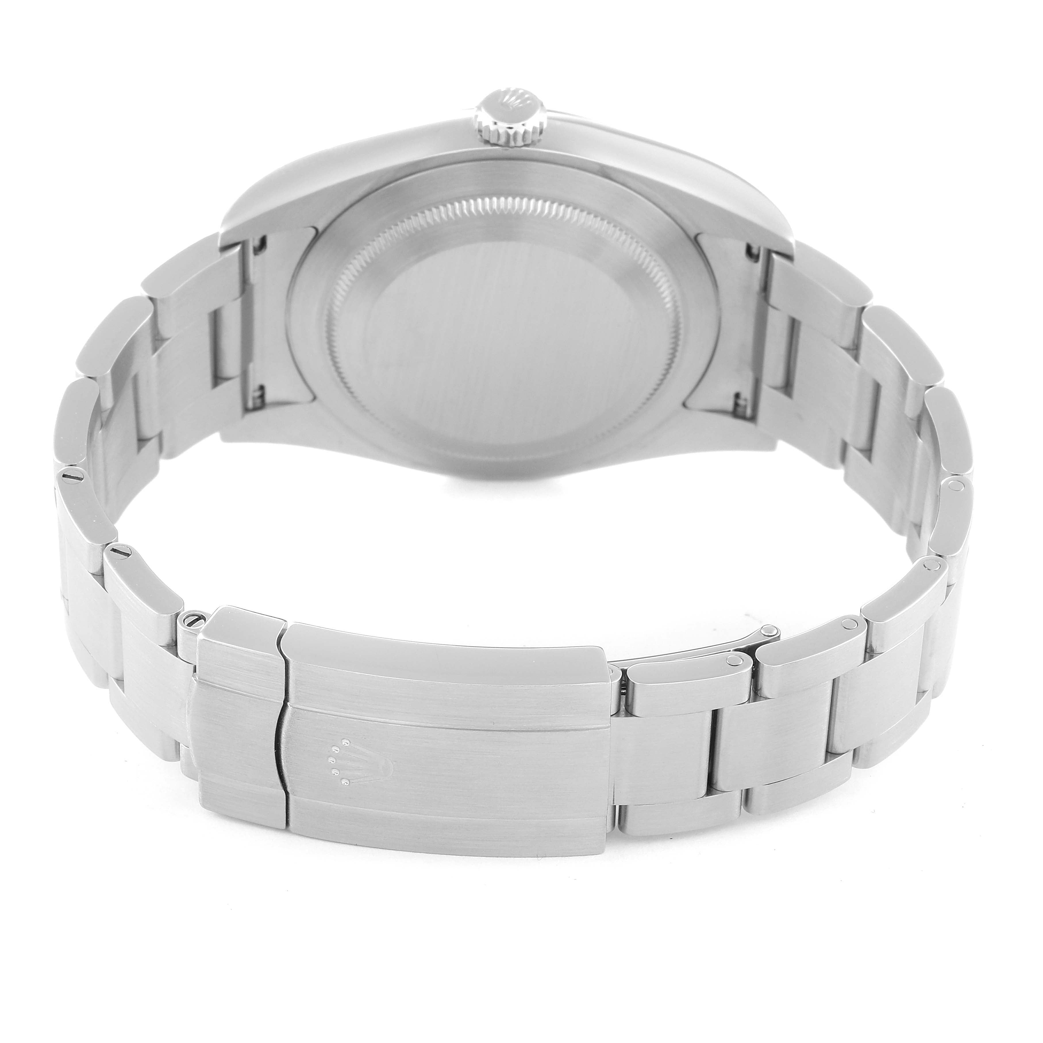 Rolex Oyster Perpetual Red Grape Dial Steel Mens Watch 114300