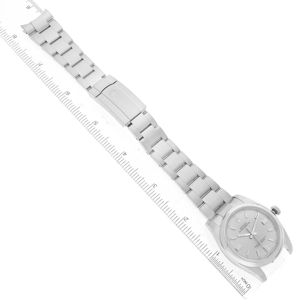 Rolex Oyster Perpetual Rhodium Dial Steel Mens Watch 116000