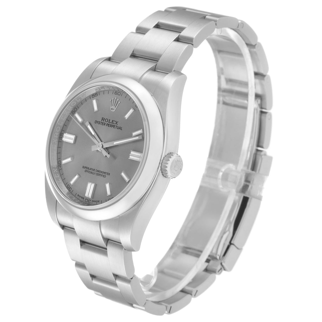 Rolex Oyster Perpetual Rhodium Dial Steel Mens Watch 116000