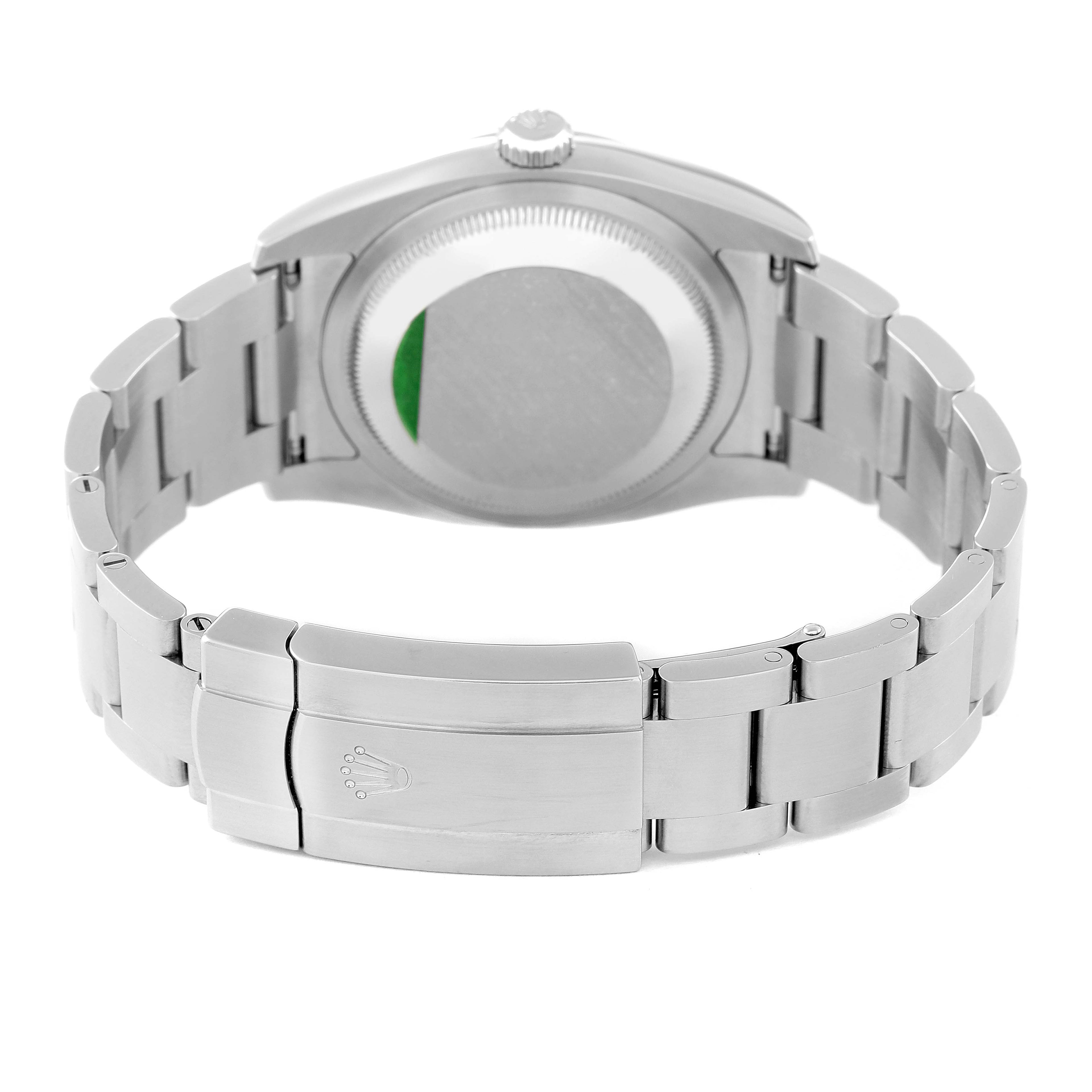 Rolex Oyster Perpetual Rhodium Dial Steel Mens Watch 116000 Box Card