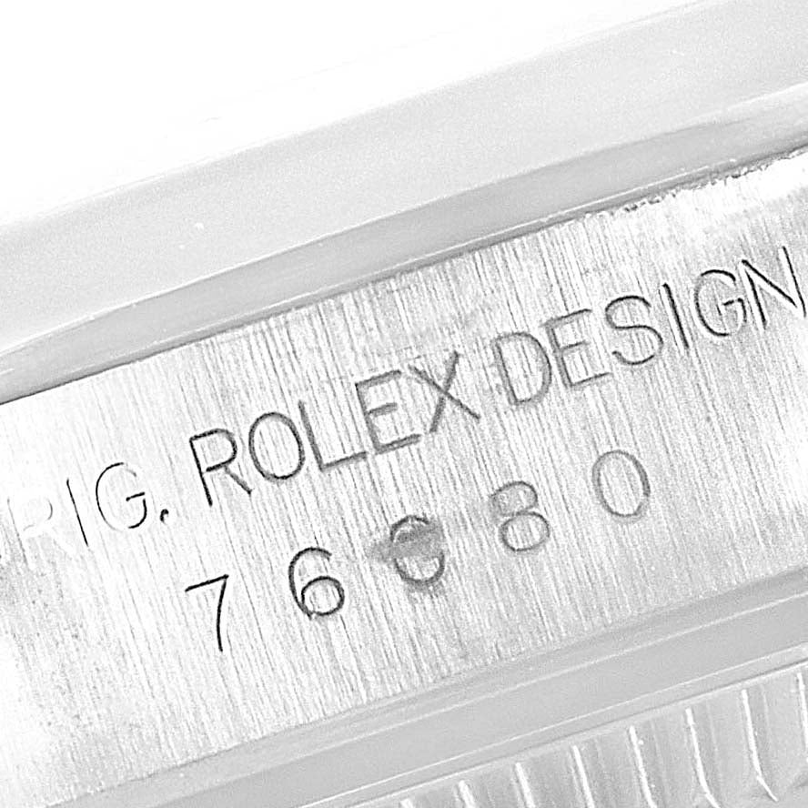 Rolex Oyster Perpetual Salmon Dial Domed Bezel Steel Ladies Watch 76080 BOX