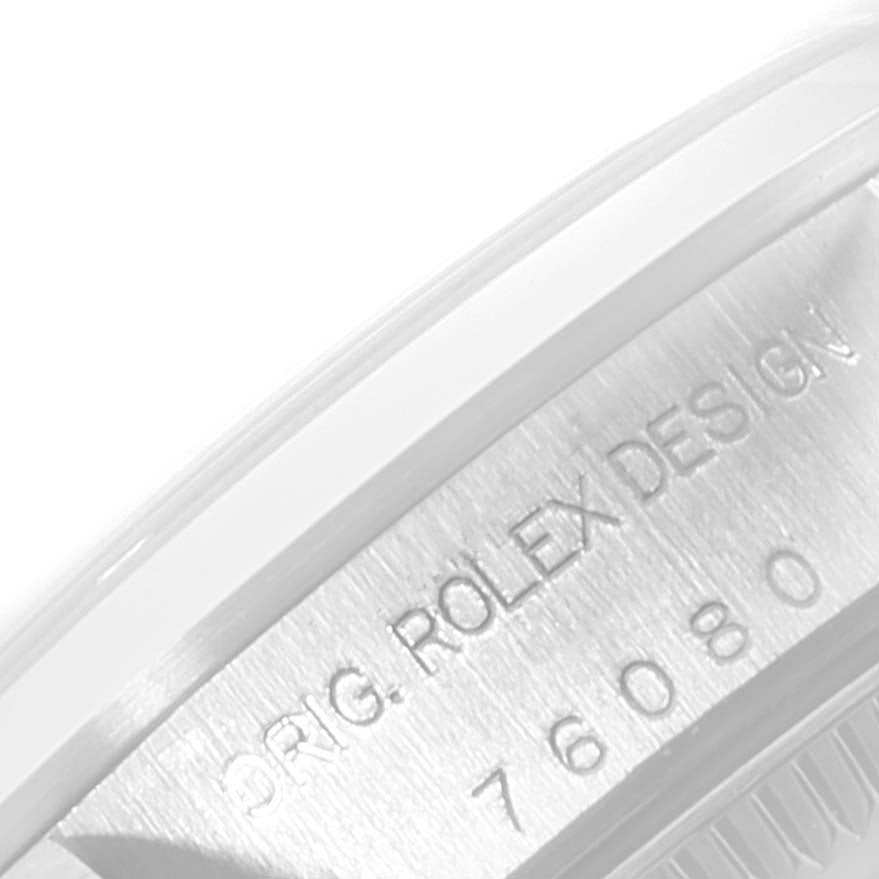 Rolex Oyster Perpetual Salmon Dial Domed Bezel Steel Ladies Watch 76080