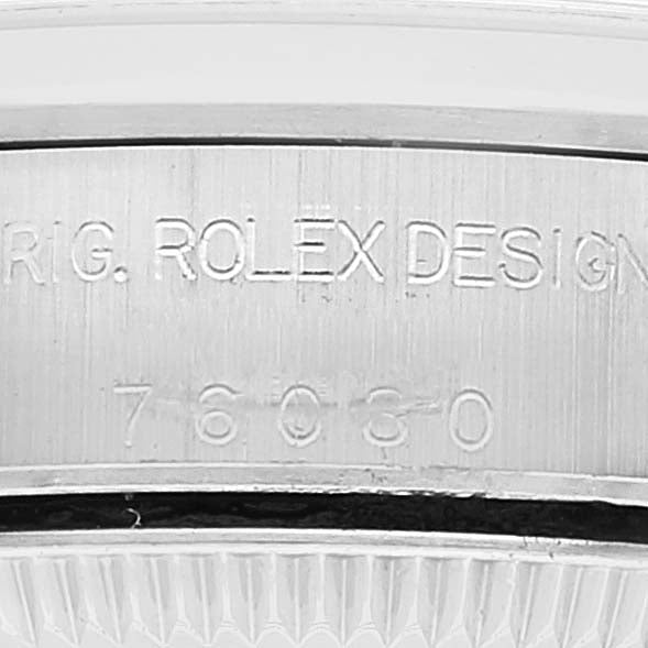 Rolex Oyster Perpetual Salmon Dial Domed Bezel Steel Ladies Watch 76080 Papers