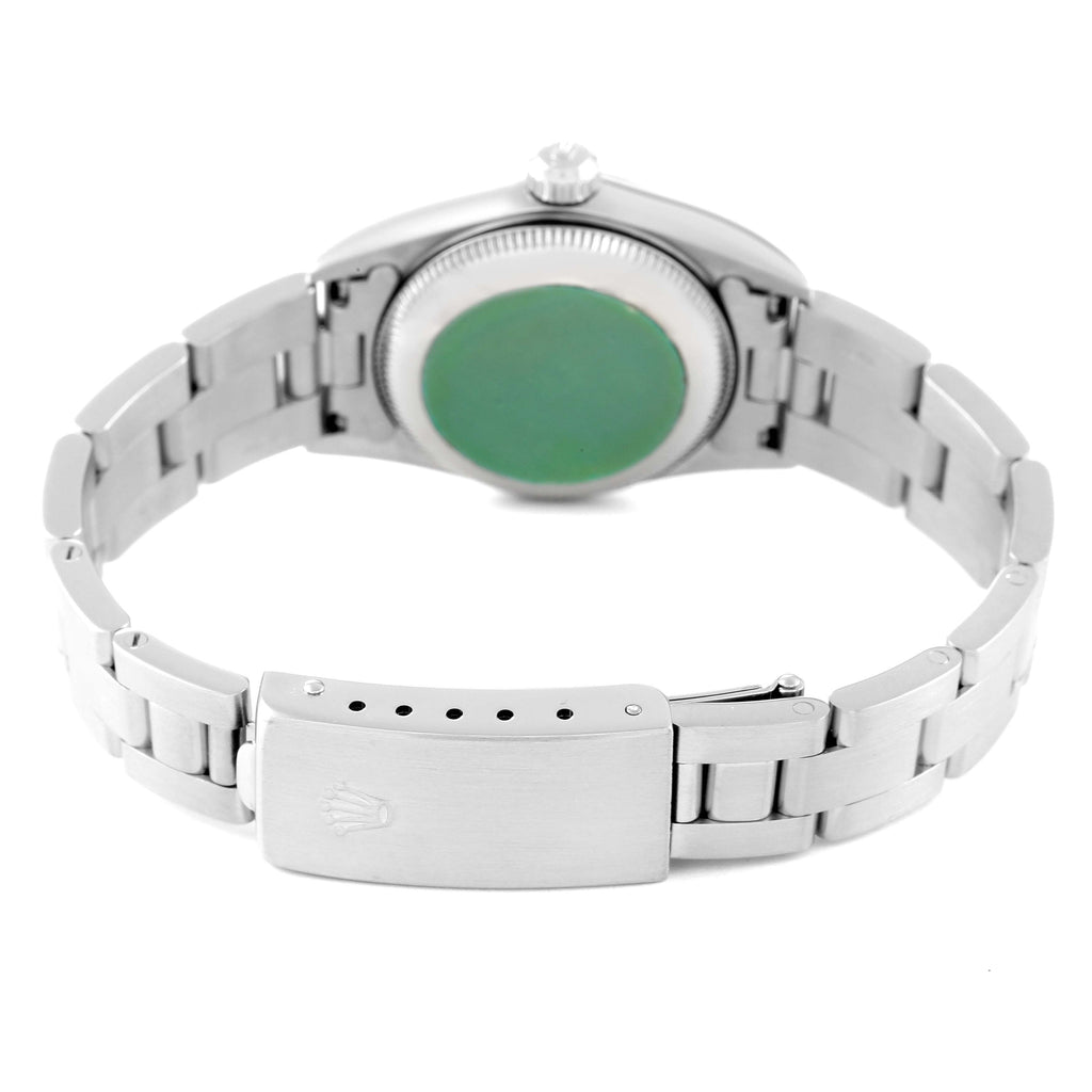 Rolex Oyster Perpetual Salmon Dial Domed Bezel Steel Watch 76080