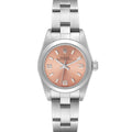 Rolex Oyster Perpetual Salmon Dial Domed Bezel Steel Watch 76080 Box Card