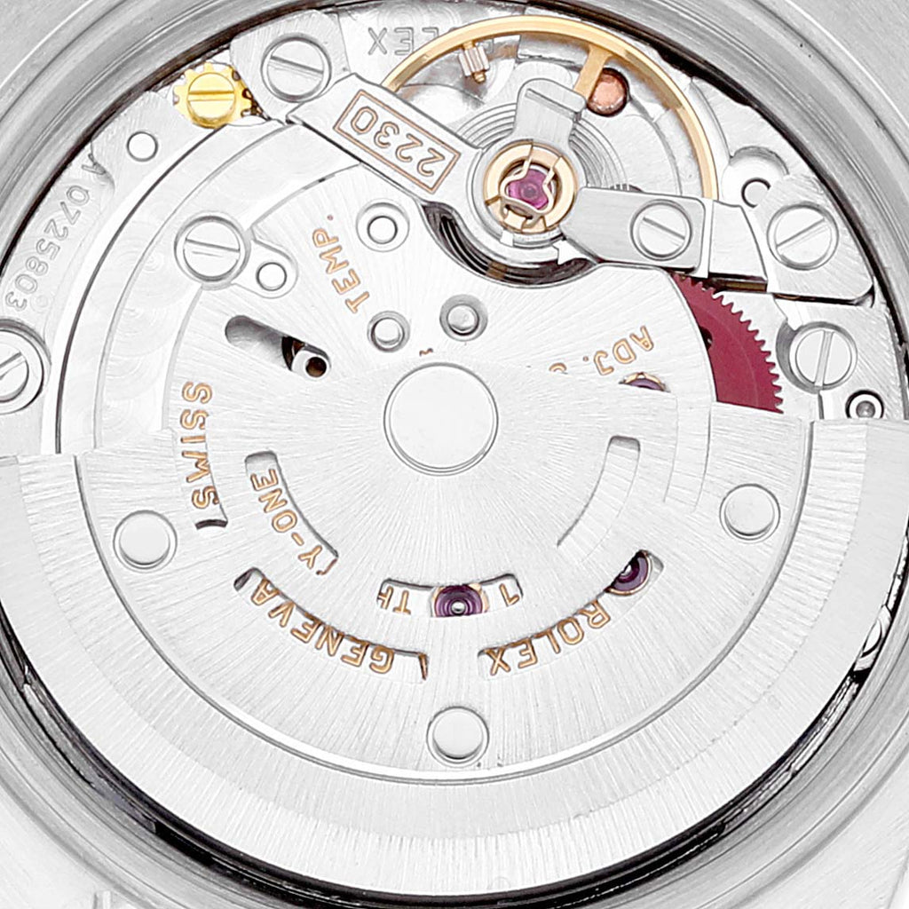 Rolex Oyster Perpetual Salmon Dial Domed Bezel Steel Watch 76080 Box Papers