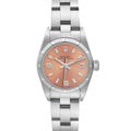 Rolex Oyster Perpetual Salmon Dial Oyster Bracelet Ladies Watch 67230 Box Papers