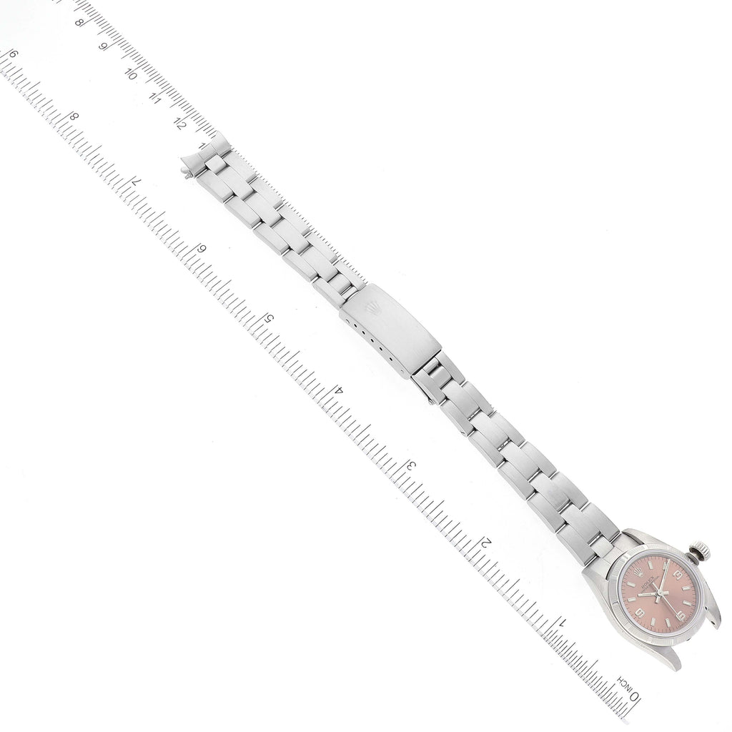 Rolex Oyster Perpetual Salmon Dial Oyster Bracelet Ladies Watch 67230 Box Papers