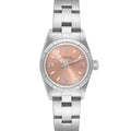 Rolex Oyster Perpetual Salmon Dial Steel Ladies Watch 67230 Box Papers