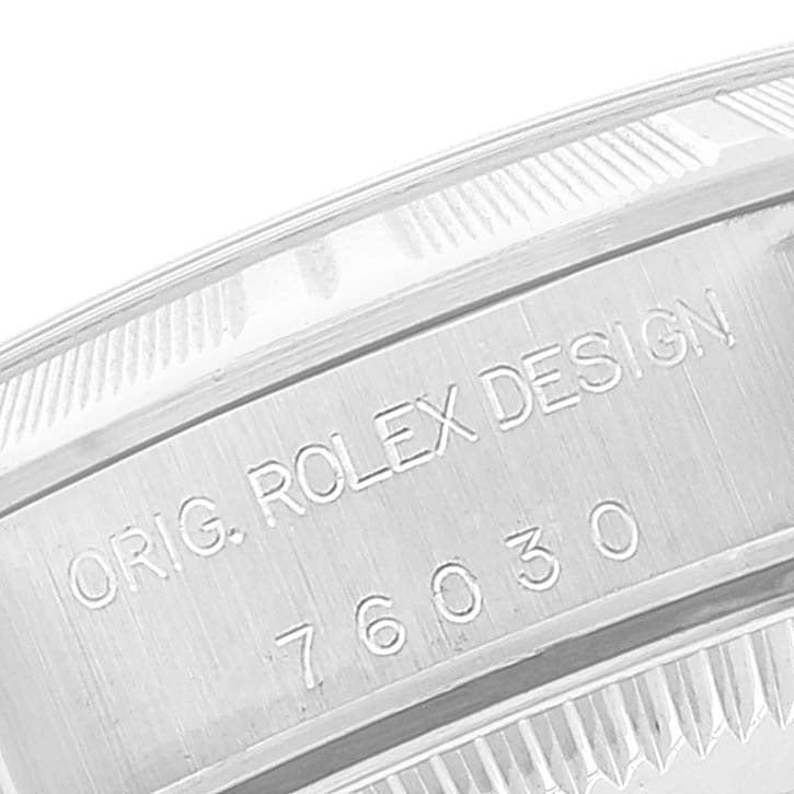 Rolex Oyster Perpetual Salmon Dial Steel Ladies Watch 76030 Papers