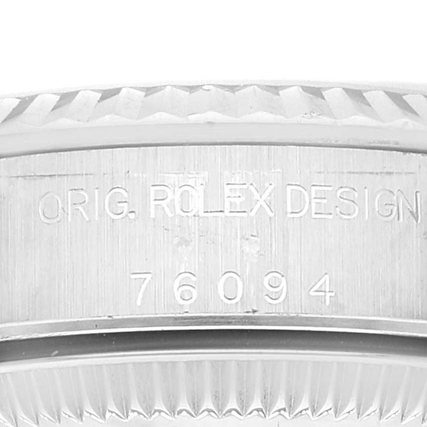 Rolex Oyster Perpetual Salmon Dial Steel White Gold Ladies Watch 76094 Papers