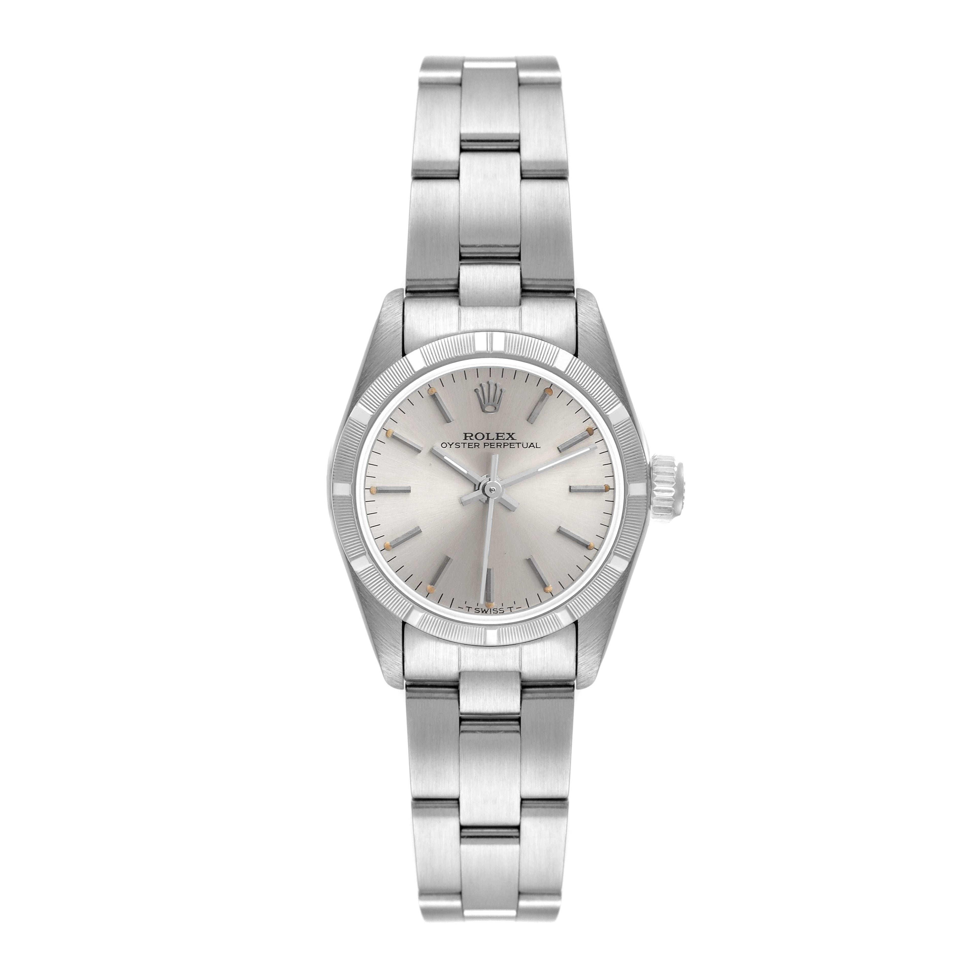 Rolex Oyster Perpetual Silver Dial Oyster Bracelet Ladies Watch 67230