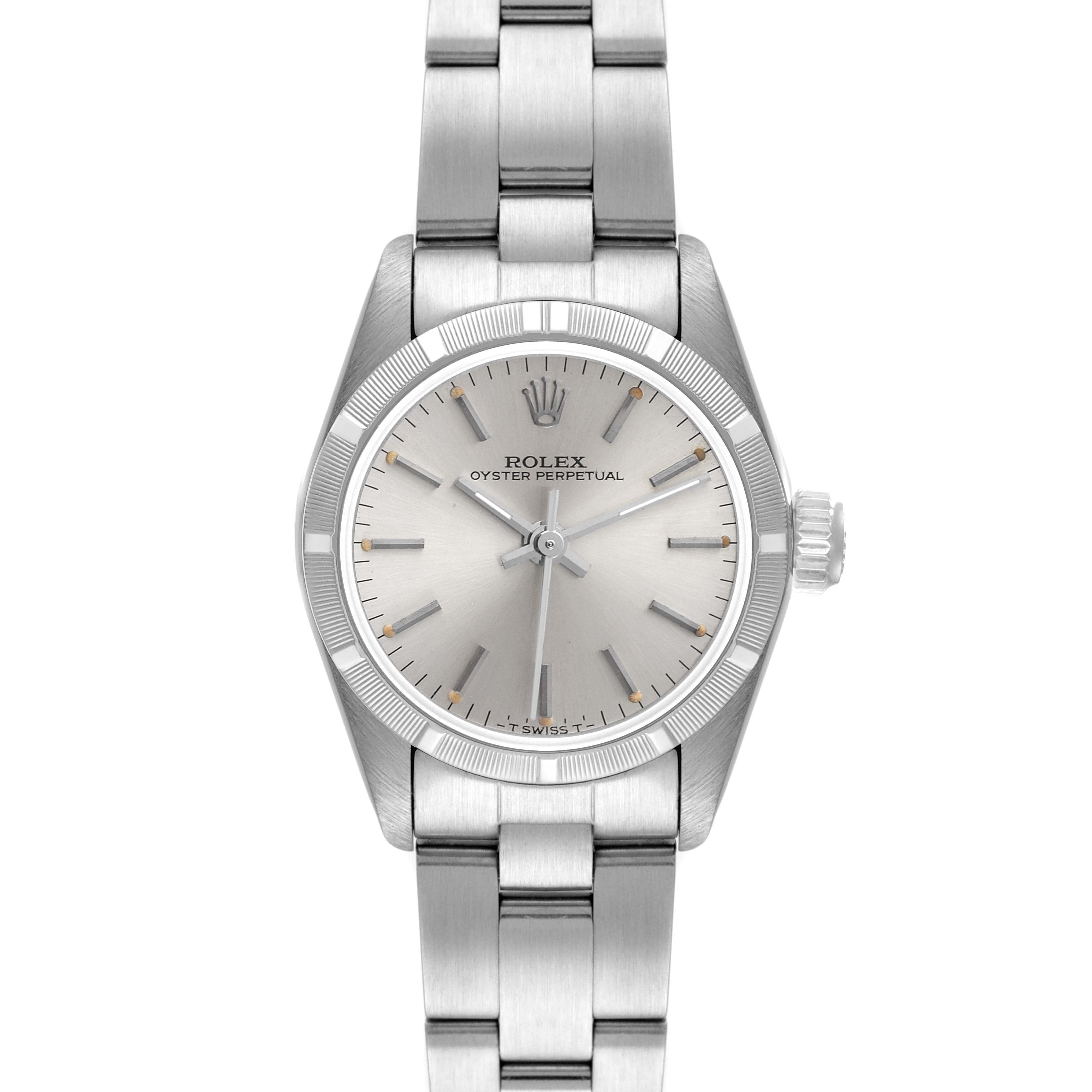 Rolex Oyster Perpetual Silver Dial Oyster Bracelet Ladies Watch 67230