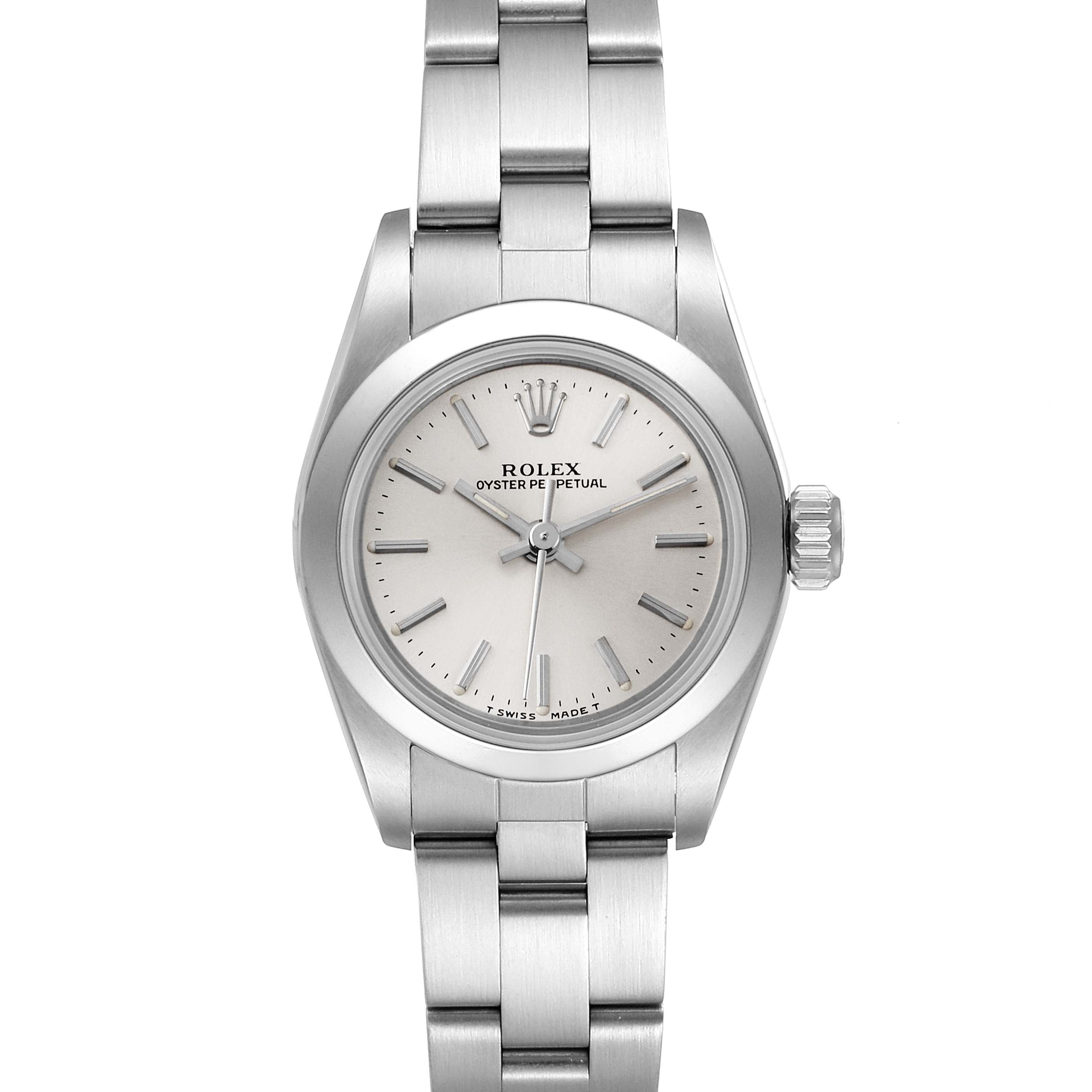 Rolex Oyster Perpetual Silver Dial Oyster Bracelet Steel Ladies Watch 67180