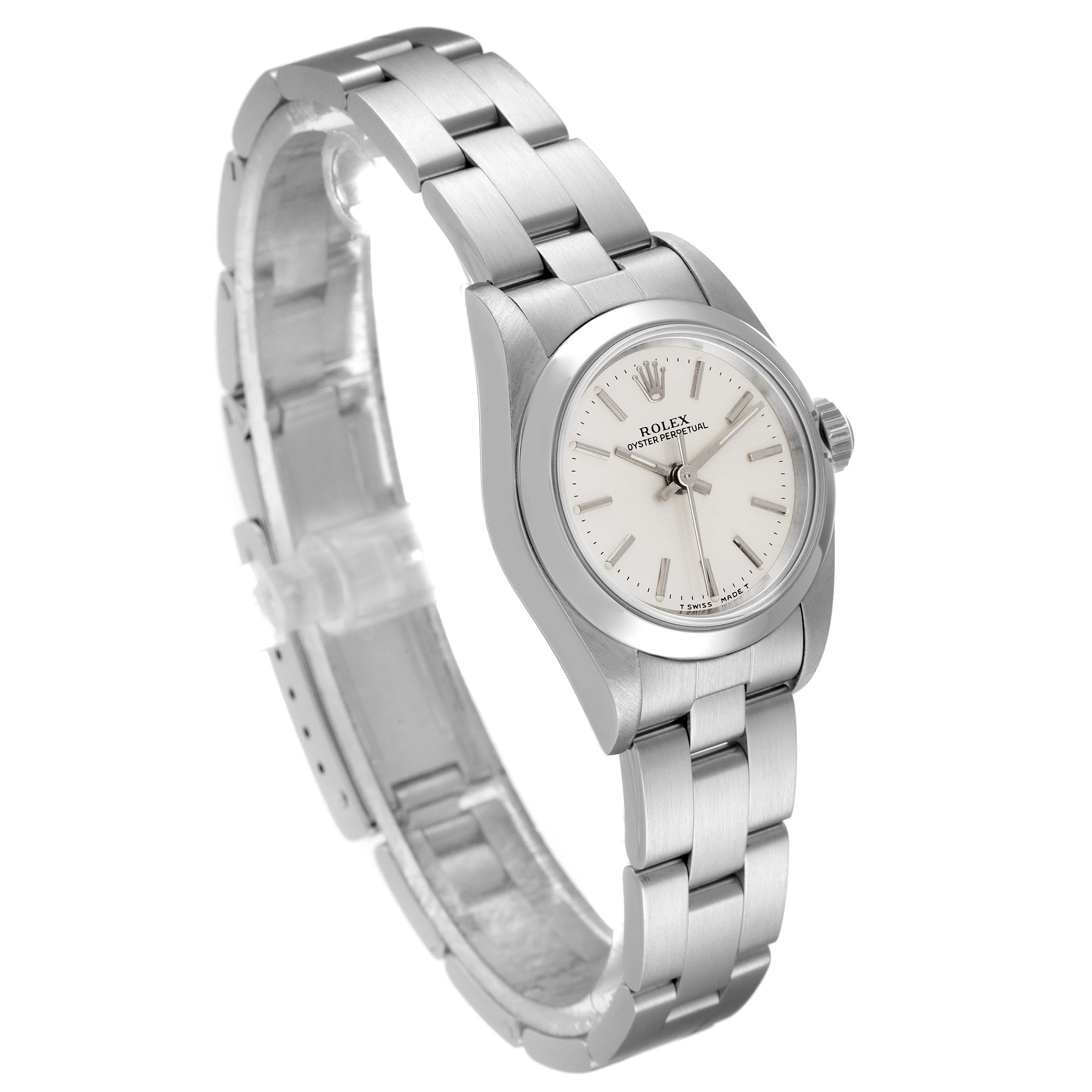 Rolex Oyster Perpetual Silver Dial Oyster Bracelet Steel Ladies Watch 67180