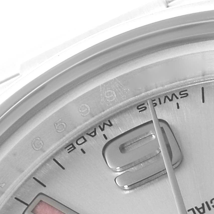 Rolex Oyster Perpetual Silver Dial Pink Luminous Markers Ladies Watch 176200