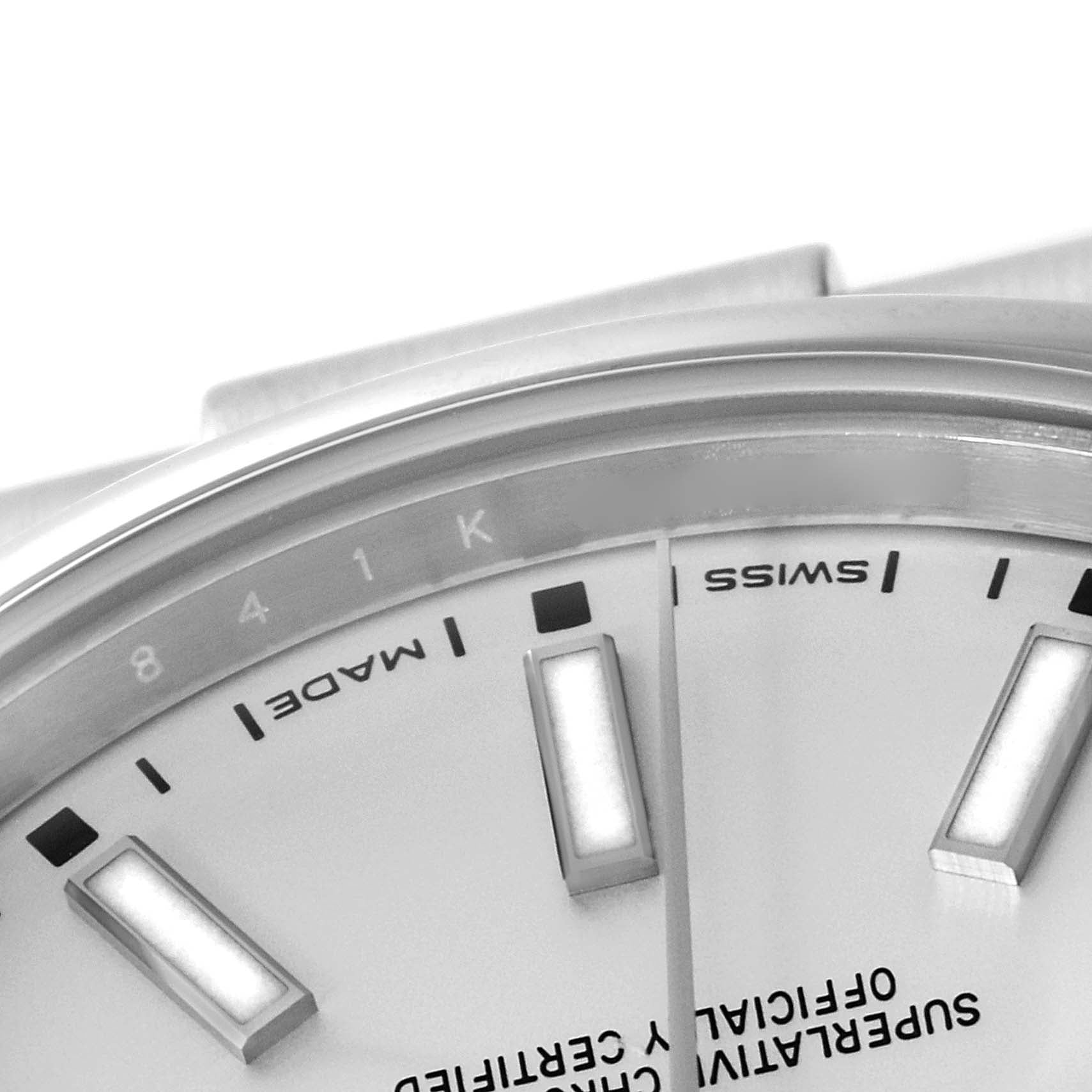Rolex Oyster Perpetual Silver Dial Steel Mens Watch 114300