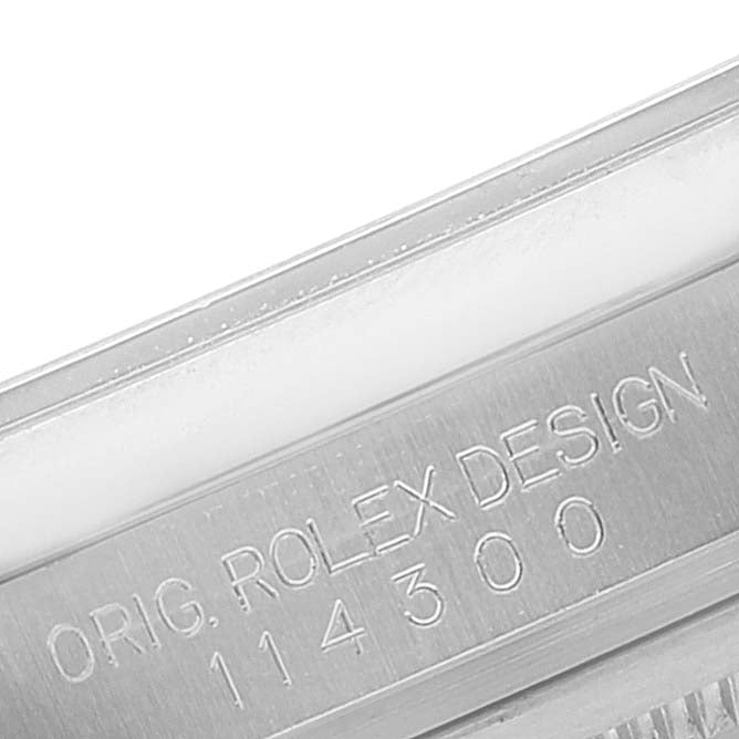 Rolex Oyster Perpetual Silver Dial Steel Mens Watch 114300