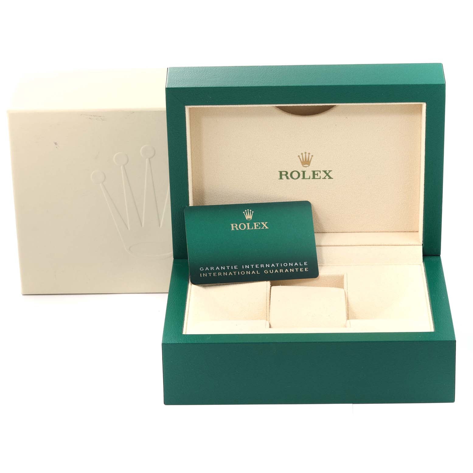 Rolex Oyster Perpetual Silver Dial Steel Mens Watch 114300 Box Card