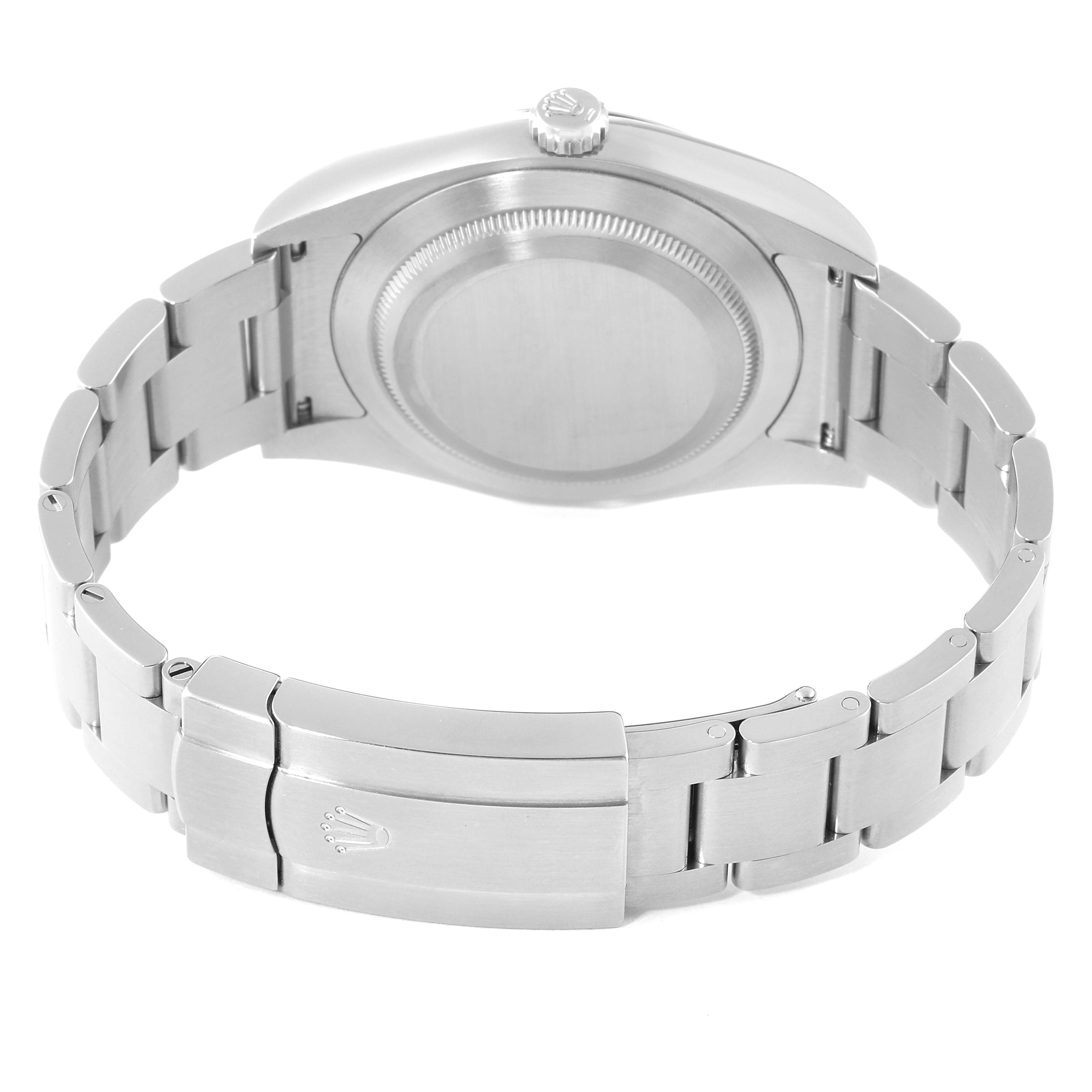 Rolex Oyster Perpetual Silver Dial Steel Mens Watch 114300 Box Card
