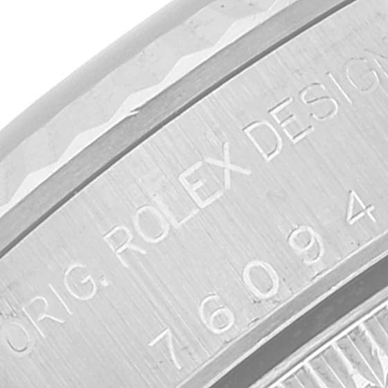 Rolex Oyster Perpetual Steel White Gold Black Dial Ladies Watch 76094 Papers